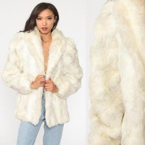 Very Beautiful RARE 1980's Vintage Jordache Faux Fur Jacket Coat